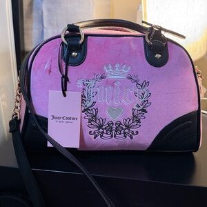 Rare Juicy Couture Pink and Black Satchel Bag